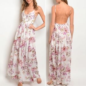 NEW  ITEM! UNIQUE WHITE FLORAL MAXI